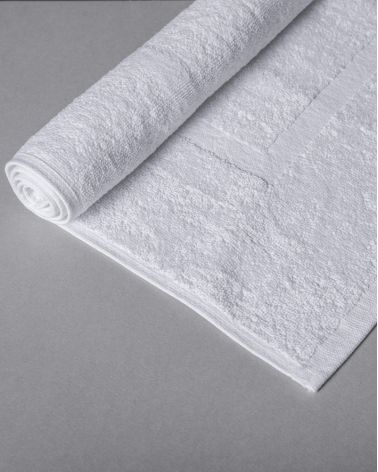 Tapis de bain 50 x 75 cm 100% coton Blanc 550 g/m2