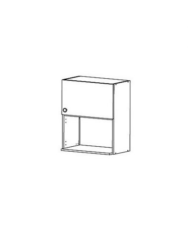 Meuble haut de cuisine niche micro-ondes 1 porte blanc L.60 x P.35 x H.60 cm