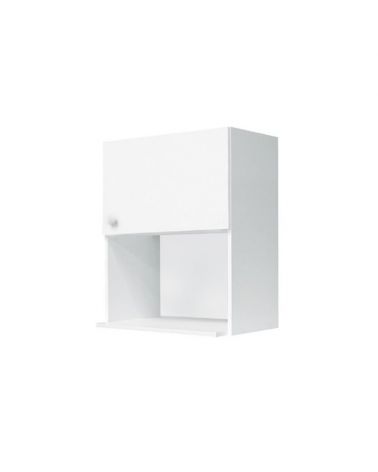Meuble haut niche micro-ondes 60 cm 1 porte Blanc